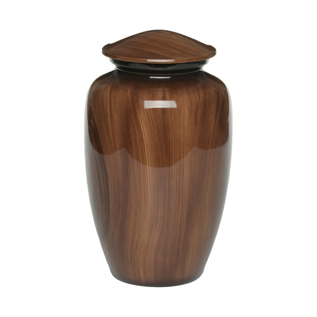 Adult Wood Grain Alloy Urn | Bogati Urn Company