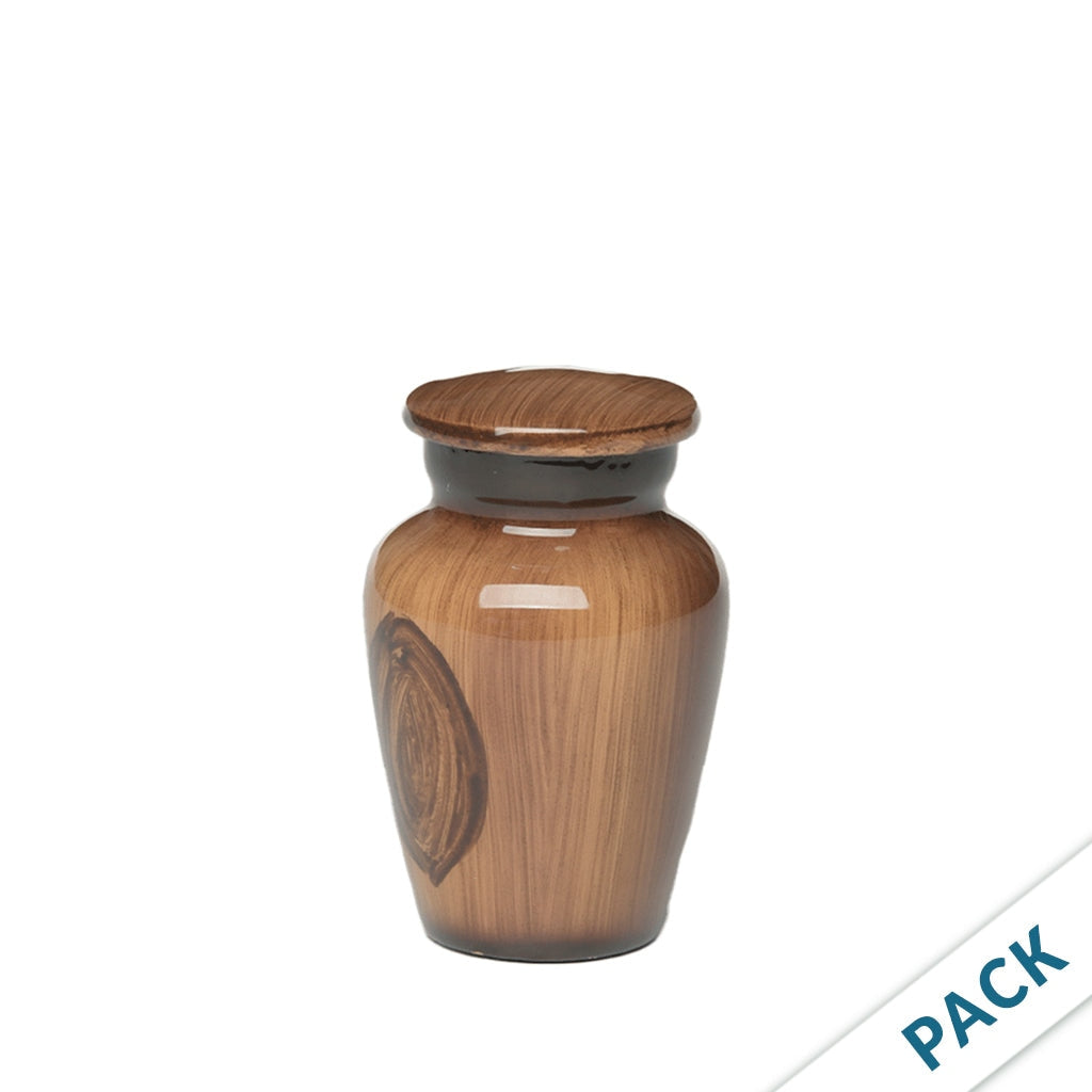 KEEPSAKE Classic alloy urn - 4040- Wood Grain Look - Pack of 10