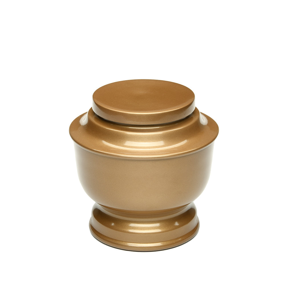 IMPERFECT SELECTION - ADULT - Simple Round Alloy Urn -5-5050 Gold