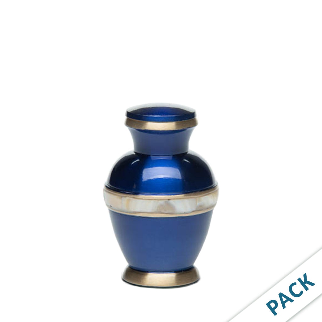 KEEPSAKE Brass urn -5000-1- High-gloss Mother of Pearl - Pack of 10 Blue