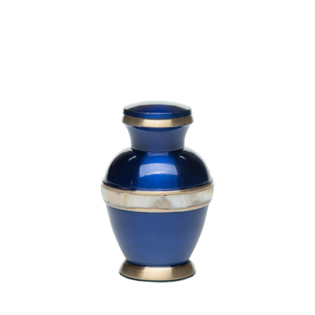 KEEPSAKE Brass urn -5000-1- High-gloss Mother of Pearl Blue