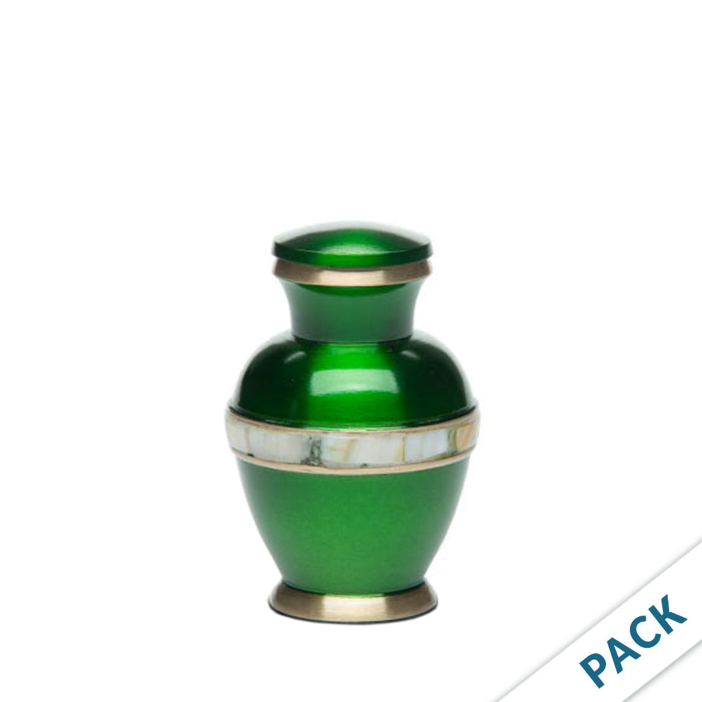 KEEPSAKE Brass urn -5000-1- High-gloss Mother of Pearl - Pack of 10 Green