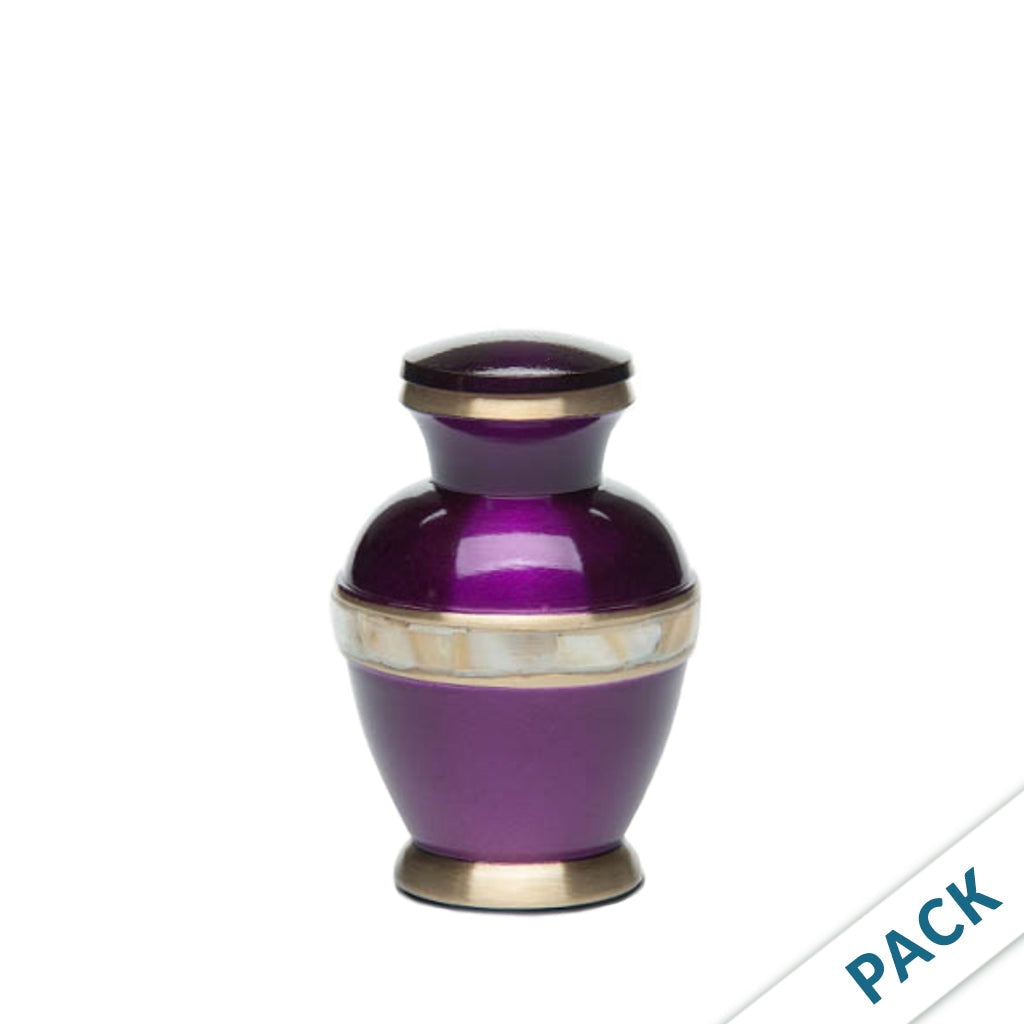 KEEPSAKE Brass urn -5000-1- High-gloss Mother of Pearl - Pack of 10 Purple
