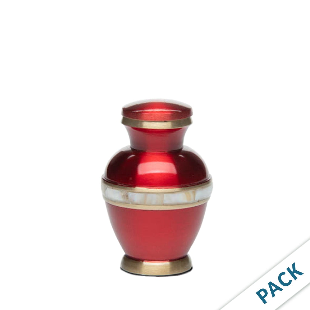 KEEPSAKE Brass urn -5000-1- High-gloss Mother of Pearl - Pack of 10 Red