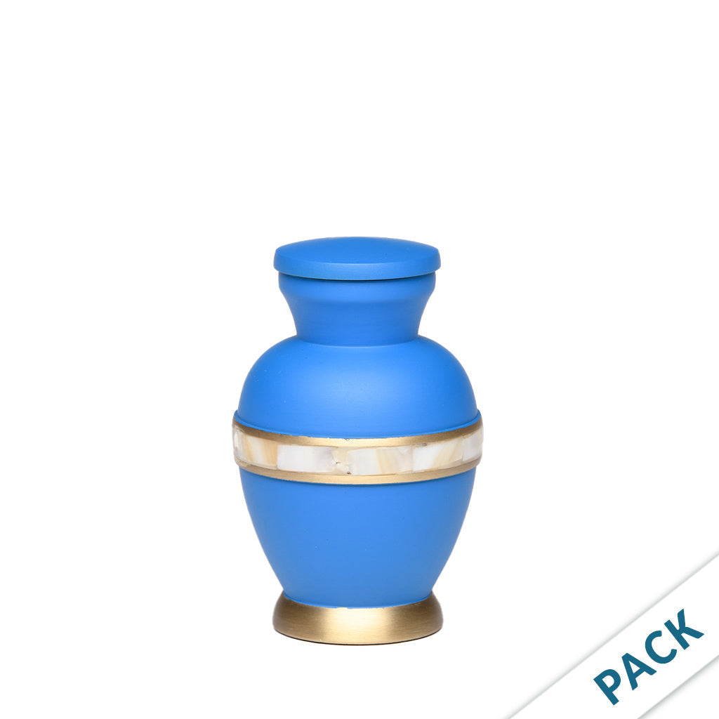KEEPSAKE Brass urn -5000-2 - Matte Mother of Pearl - Pack of 10 Blue