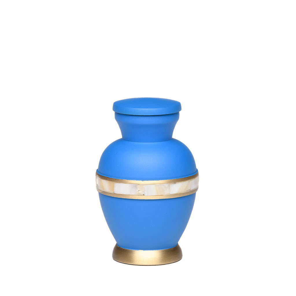 KEEPSAKE Brass urn -5000-2 - Matte Mother of Pearl Blue