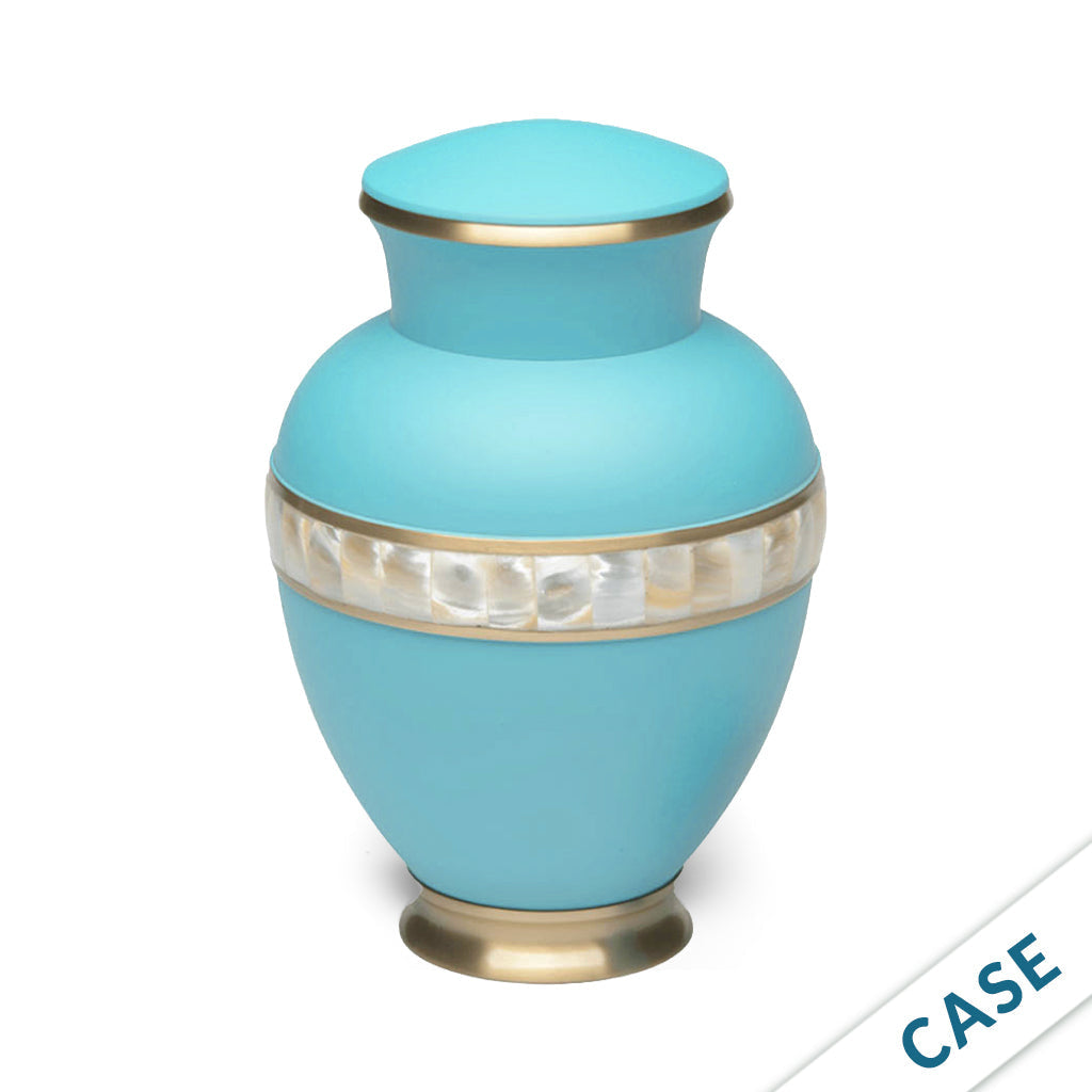 ADULT - Brass -5000-2 - Matte Mother of Pearl - Case of 6 Turquoise-Blue