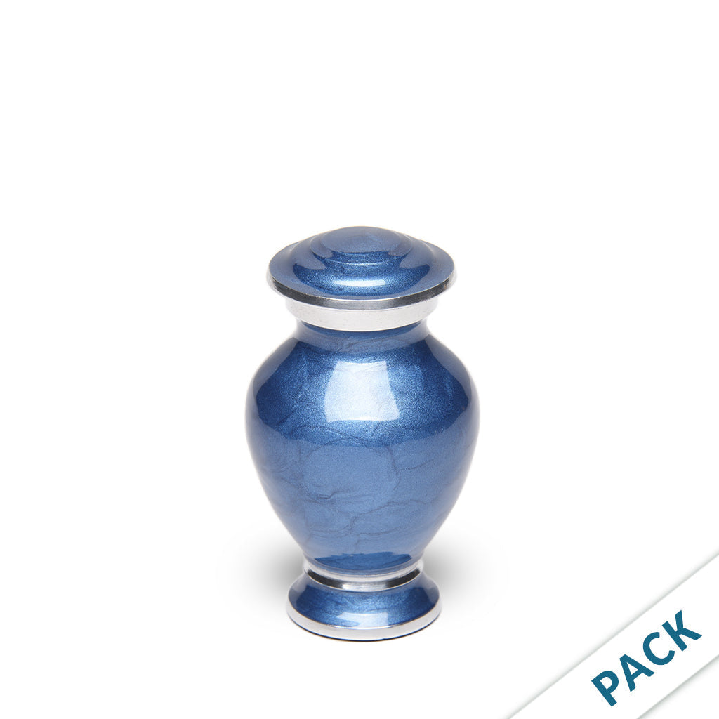 KEEPSAKE - Alloy Urn -6176- Blue Enamel Vase-Style - Pack of 10