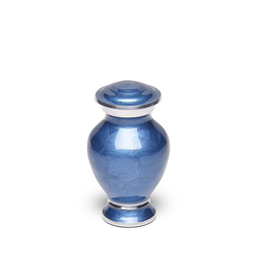 KEEPSAKE - Alloy Urn -6176- Blue Enamel Vase-Style