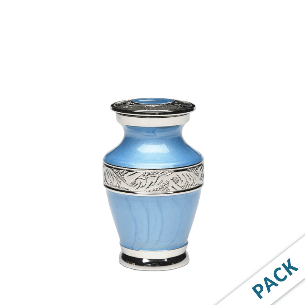 KEEPSAKE Nickel plated Brass urn -8804- Enamel finish- Pack of 10 Light Blue