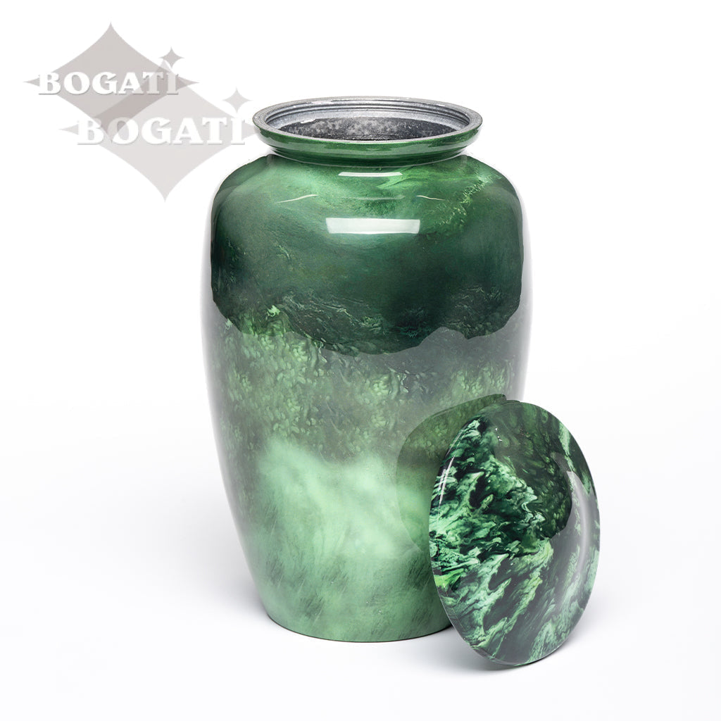 ADULT Classic Alloy Urn -9003- Malachite Green Swirl - Case of 4