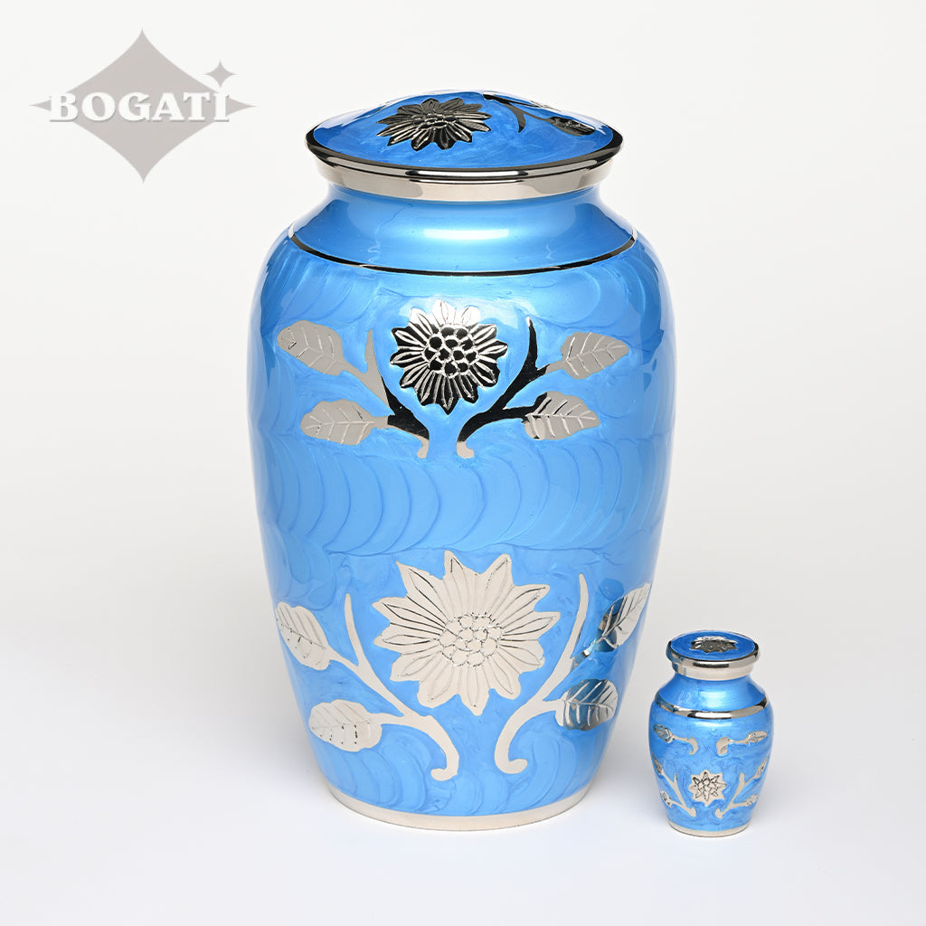 ADULT Brass urn -1500- Florentine Corn Flower Design