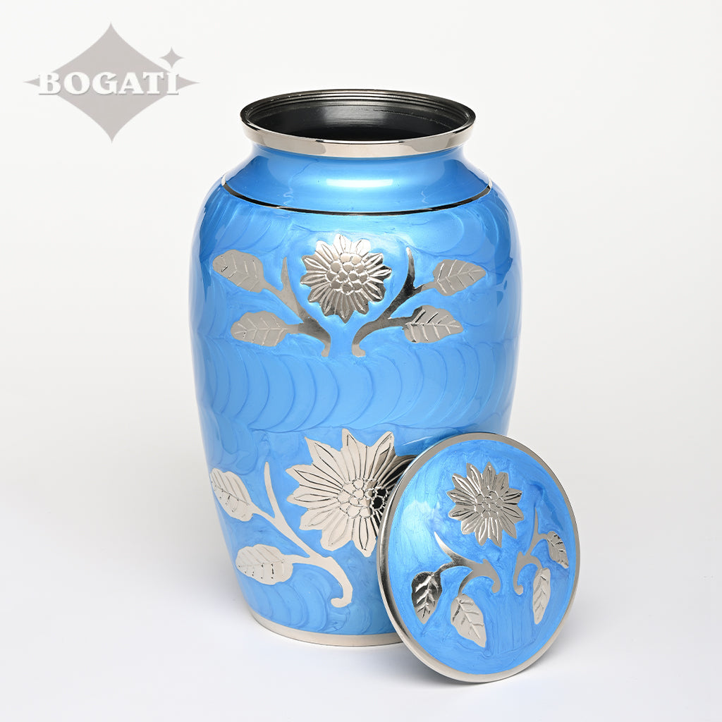 ADULT Brass urn -1500- Florentine Corn Flower Design