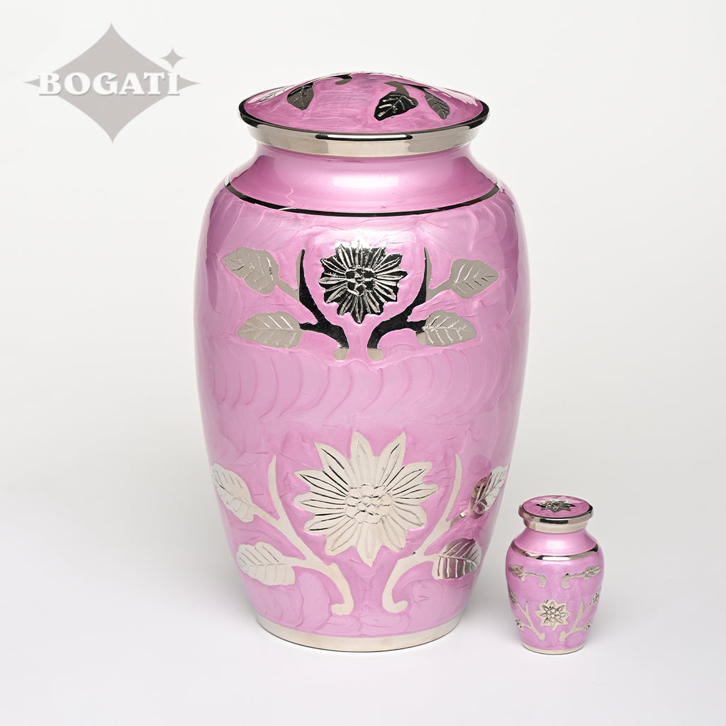 ADULT Brass urn -1500- Florentine Corn Flower Design