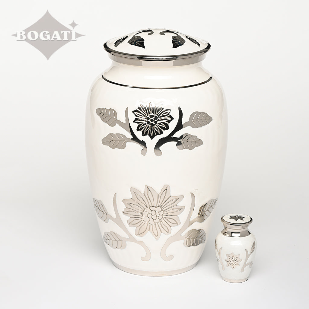 ADULT Brass urn -1500- Florentine Corn Flower Design