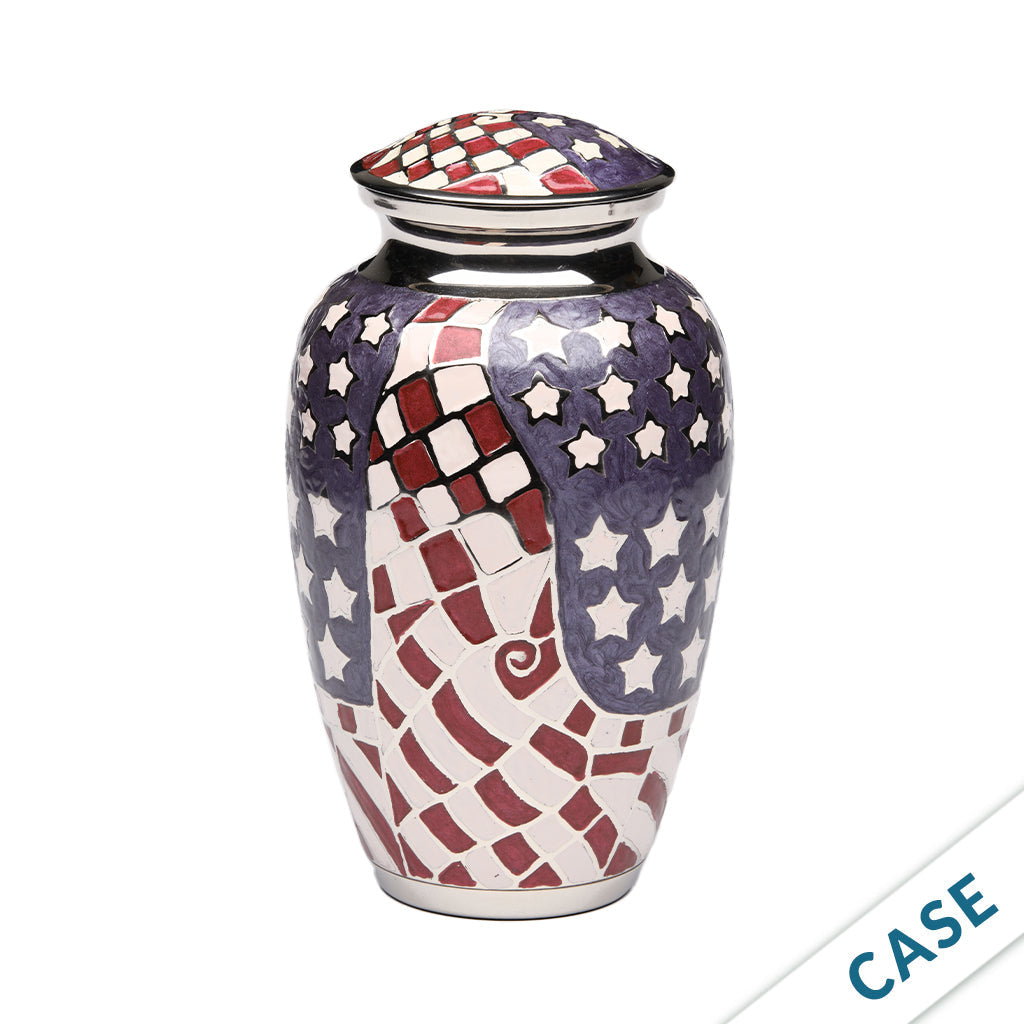 ADULT Brass urn -5-1515 - Stars & Squares Urn - Case of 4