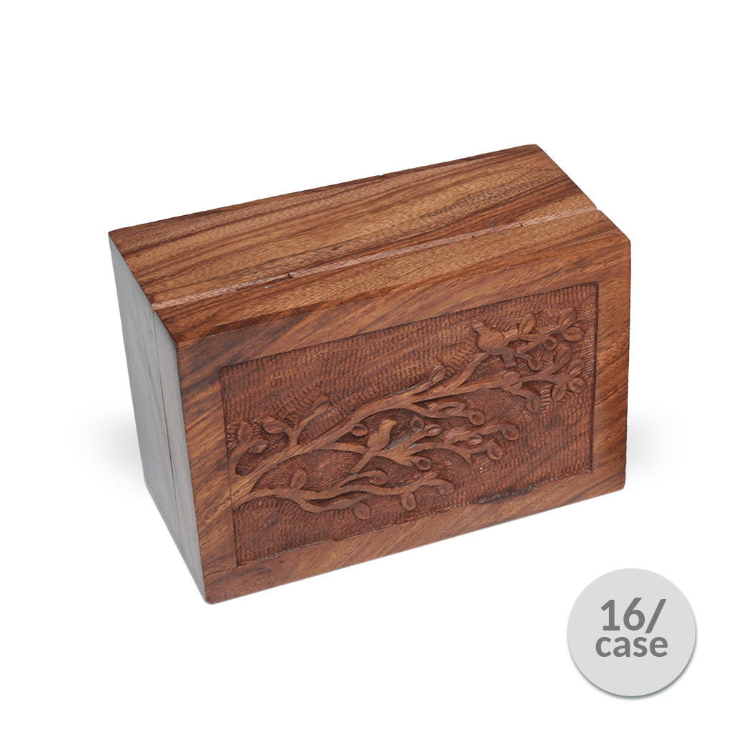 CLEARANCE - MEDIUM Hinged Rosewood Urn - Bogati Birdsong ™ - Case of 16