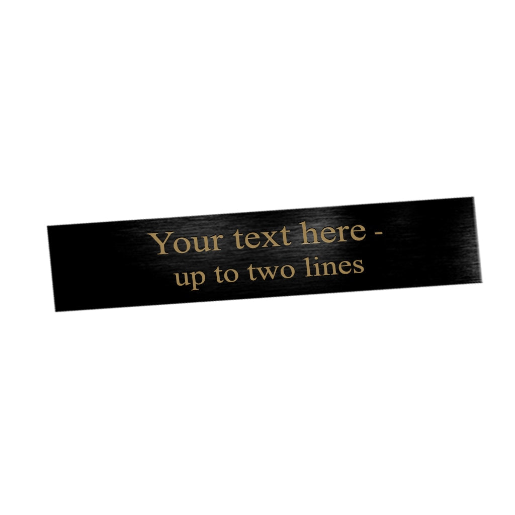Engraved Brass Plate ~ Size 4"X 3/4" Black plate - Brass text