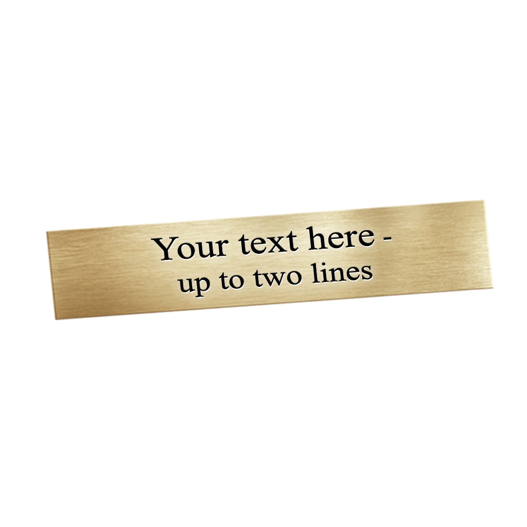 Engraved Brass Plate ~ Size 4"X 3/4" Brass plate - Black text