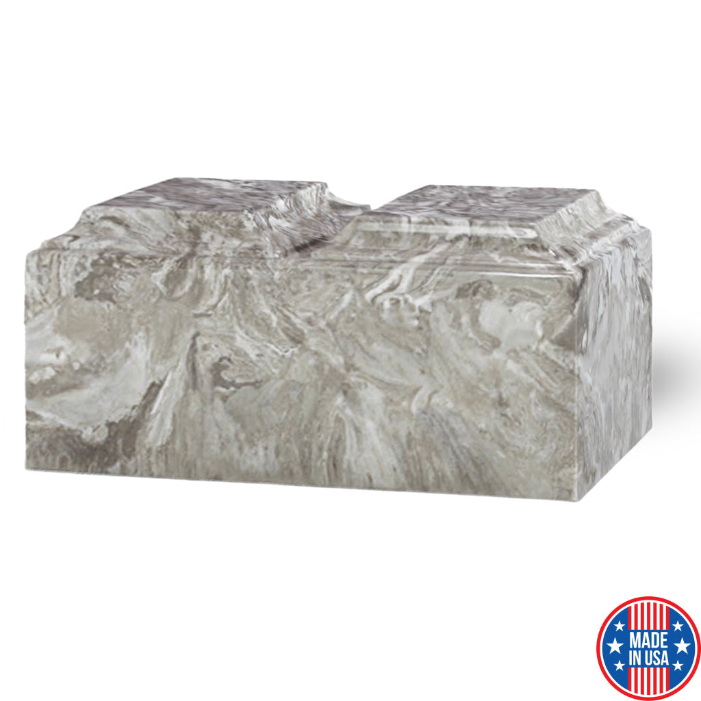 ADULT Cultured Marble Tuscany Double Companion Urn Perlato