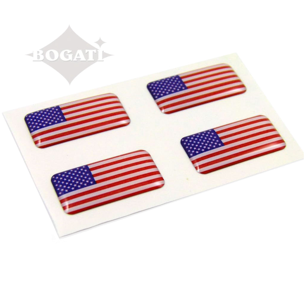 American Flag Domed Decal - Set of 4