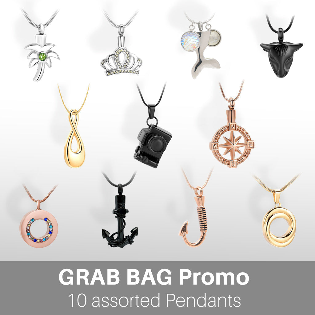 Grab Bag - 10 Assorted Cremation Pendants