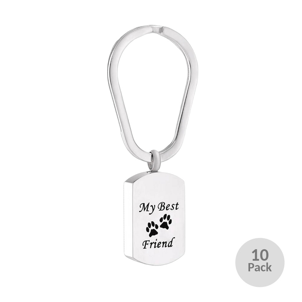 J-138 - “My Best Friend” Tag - Silver-tone - Keychain - Pack of 10
