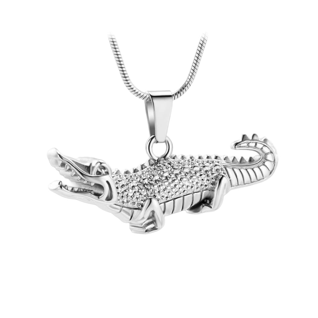 CLEARANCE - J-156 - Alligator - Silver-tone - Pendant with Chain