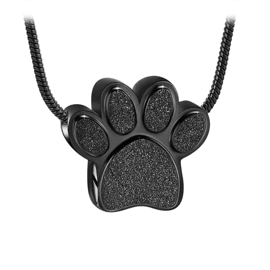 J-158 - Mini Paw - Pendant with Chain Black