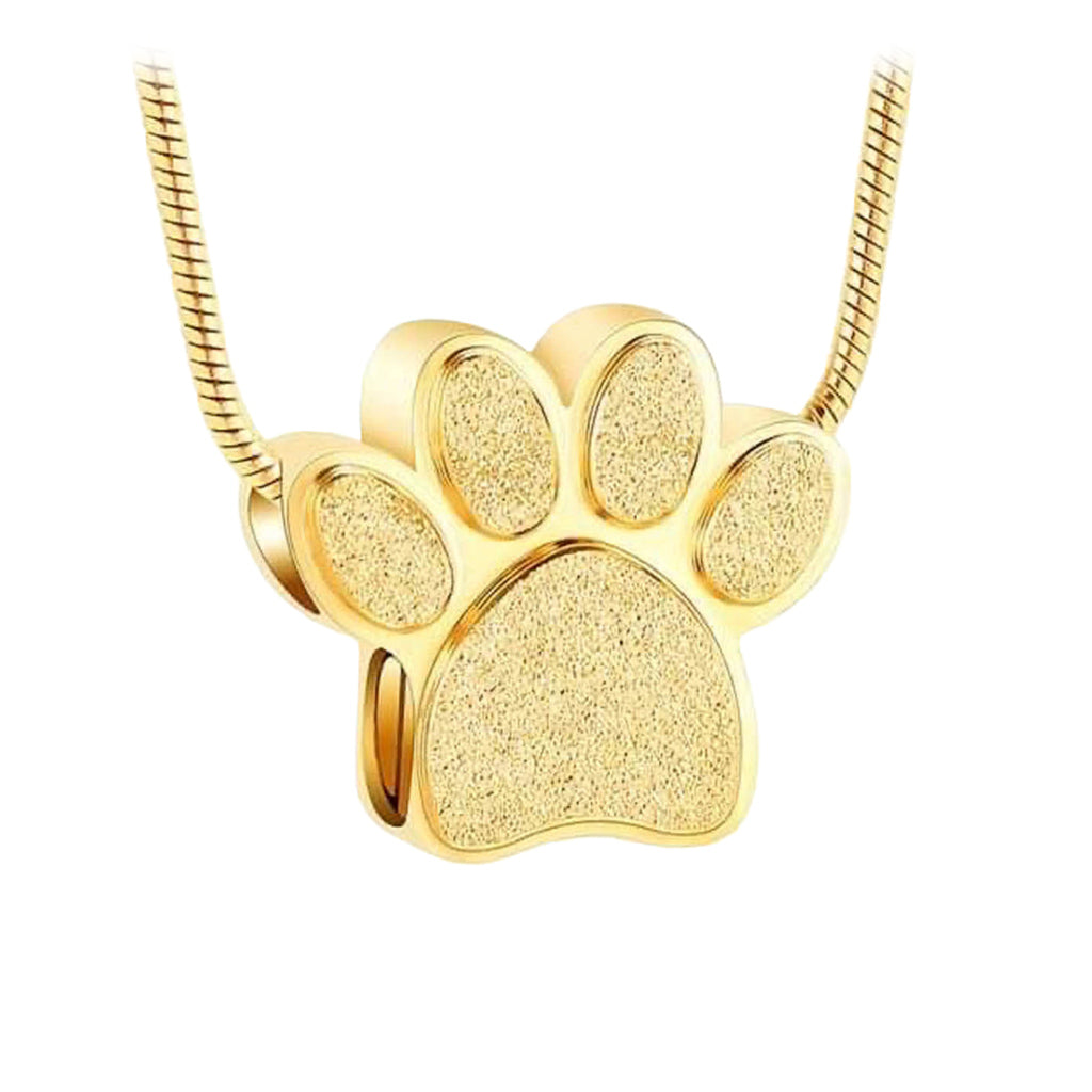 J-158 - Mini Paw - Pendant with Chain Gold
