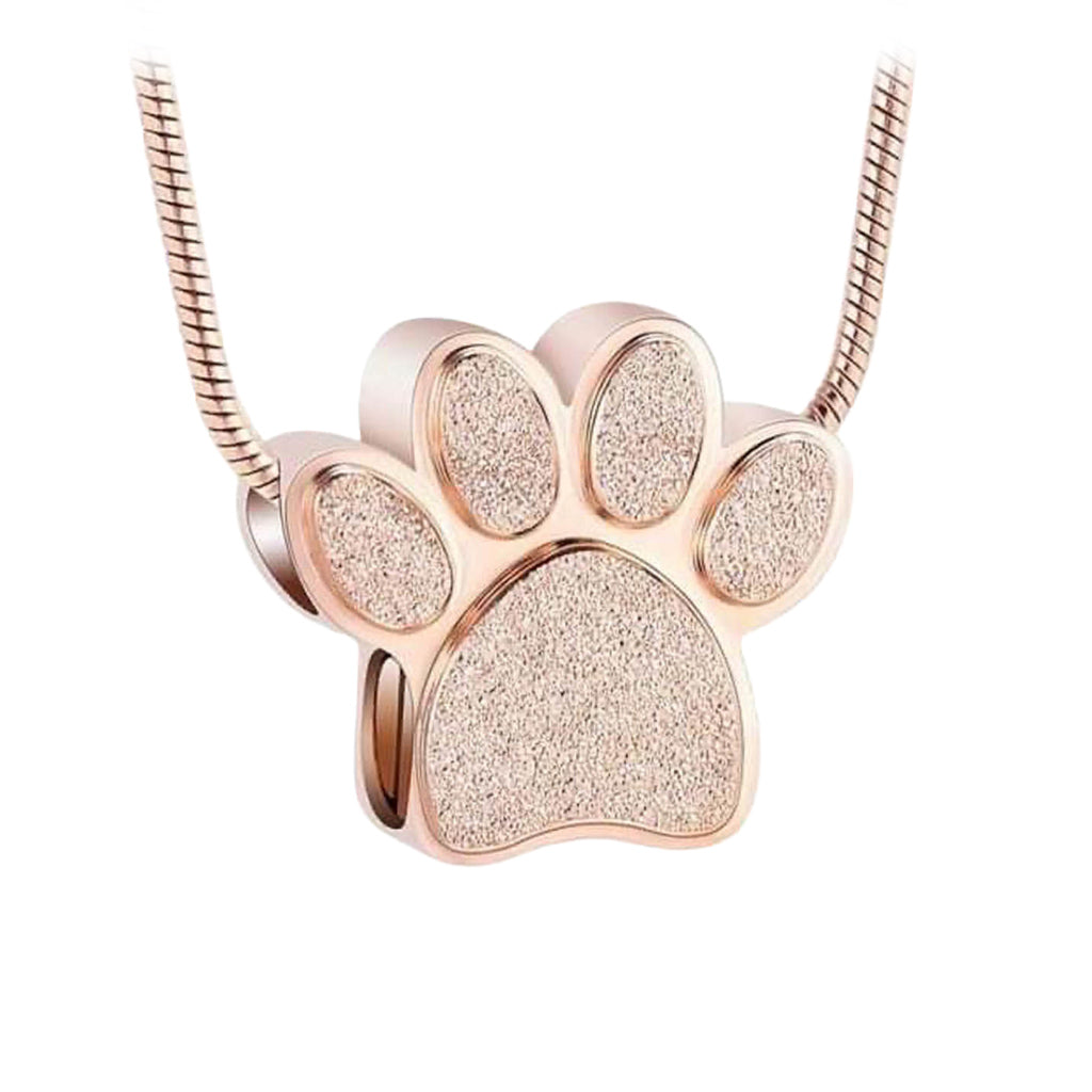 J-158 - Mini Paw - Pendant with Chain Rose Gold
