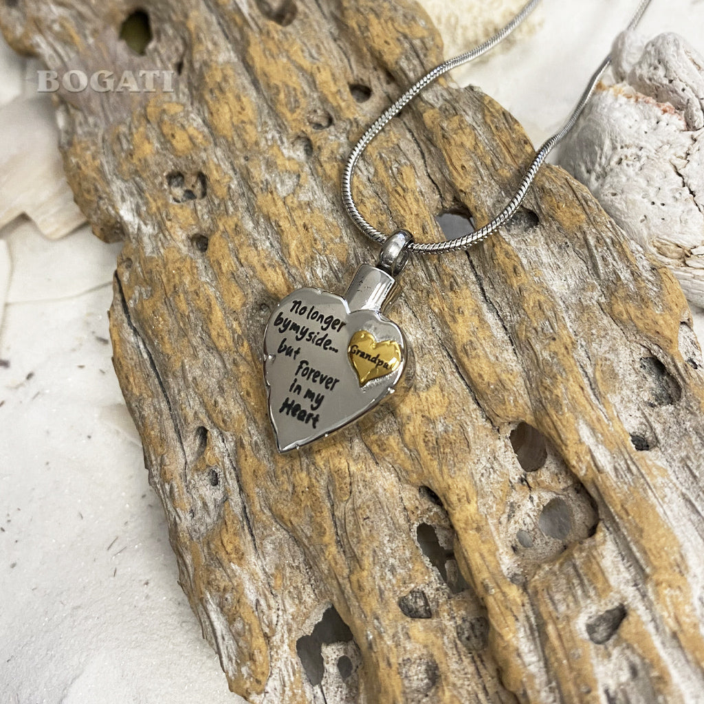 J-1926 - Silver-Tone Family Heart Pendant With Chain