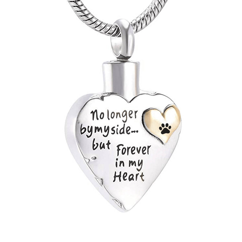J-1926 - Forever In My Heart With Paw Print Pendant Chain