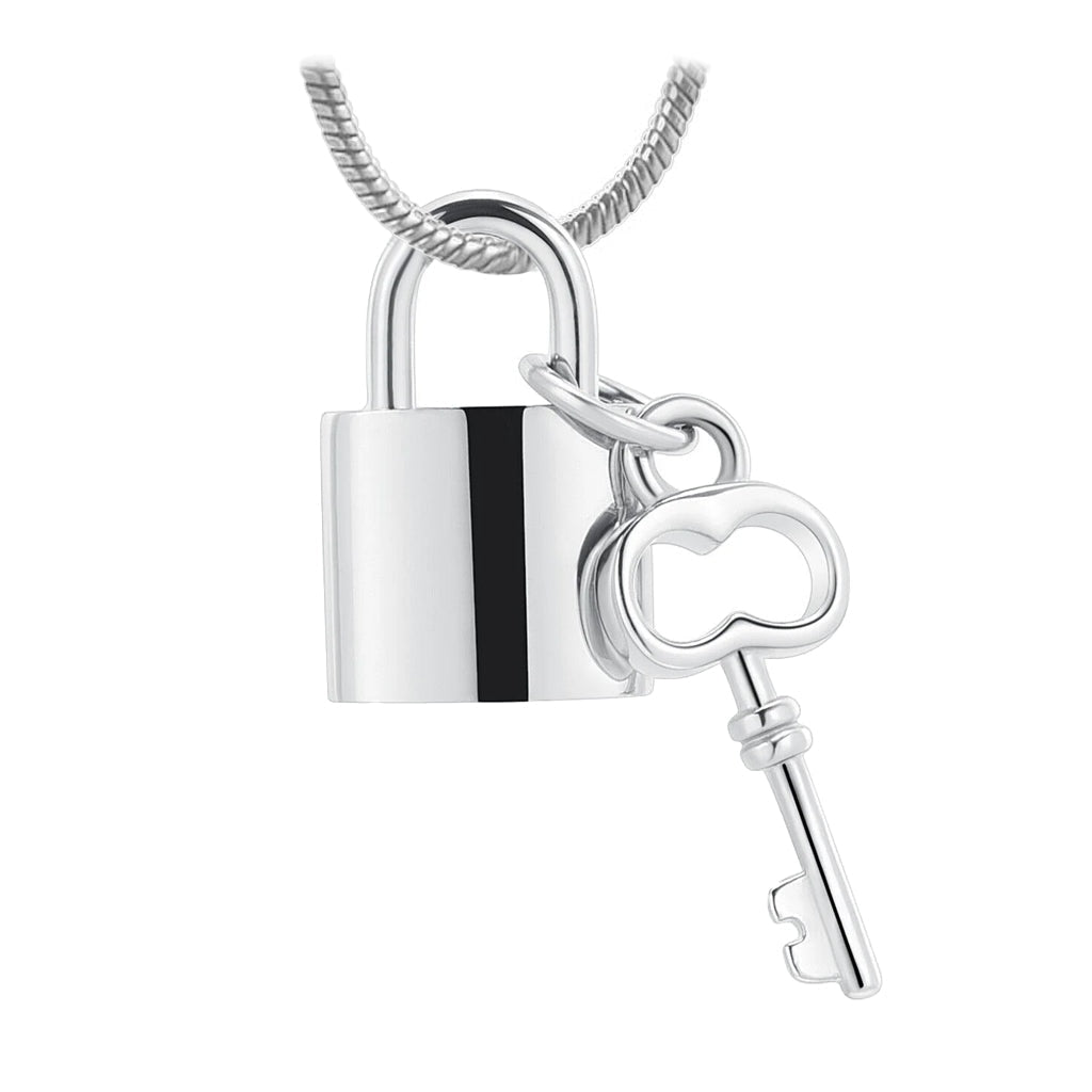 J-197 - Lock And Key ~Pendant With Chain Silver