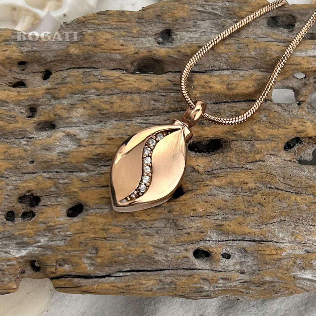 CLEARANCE - J-8470 - Undulating Crystals Teardrop - Pendant with Chain Clearance