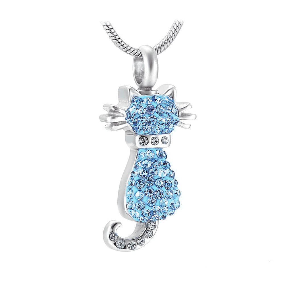 Cat with Rhinestones and Collar | Bogati Urn Company