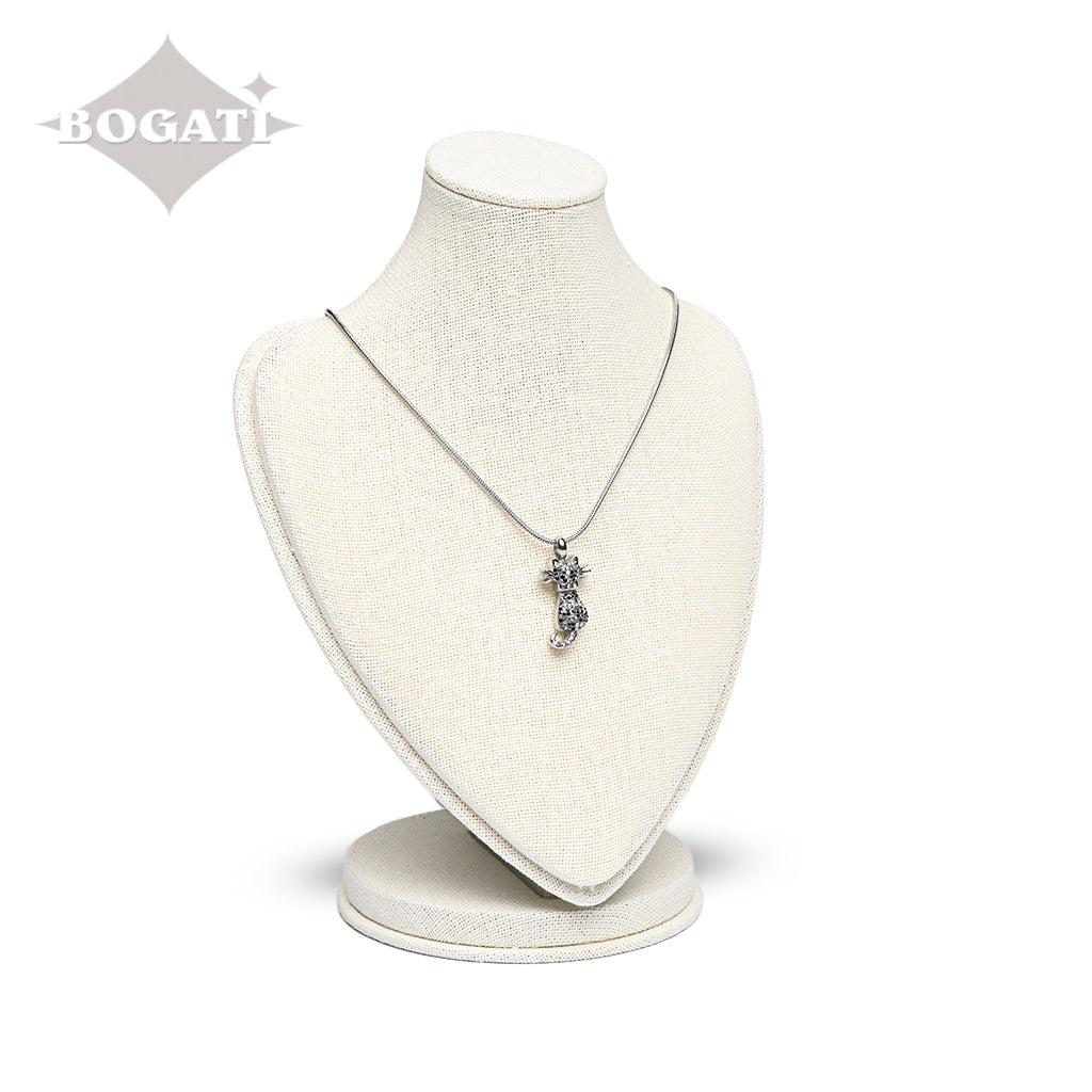 J-921 - Cat with Rhinestones - Pendant with Chain