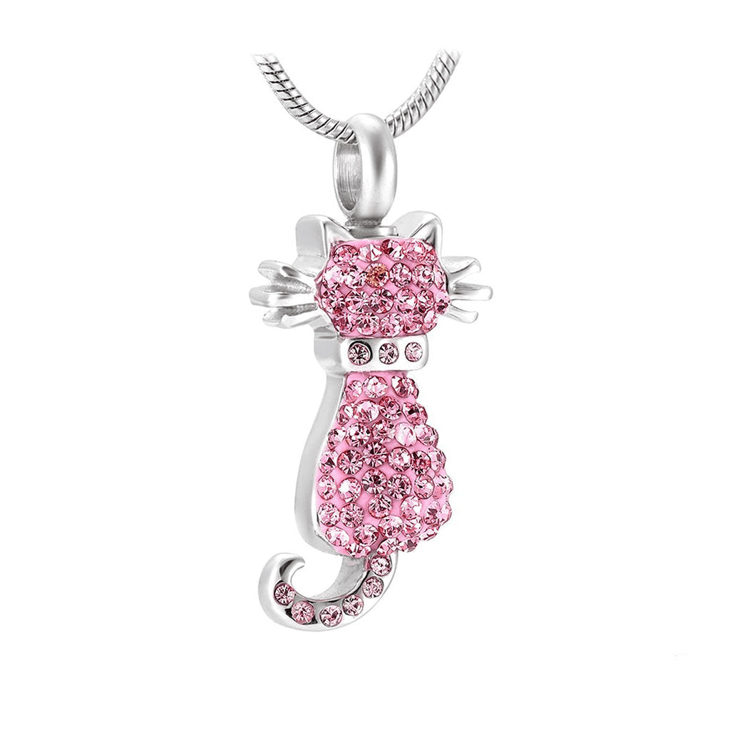 Cat with Rhinestones and Collar | Bogati Urn Company