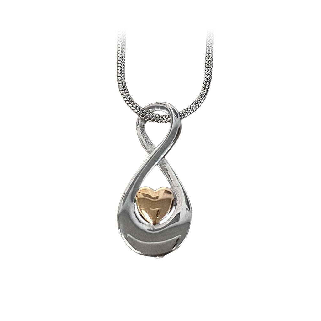 J-997 - Infinity Symbol with rose gold Heart