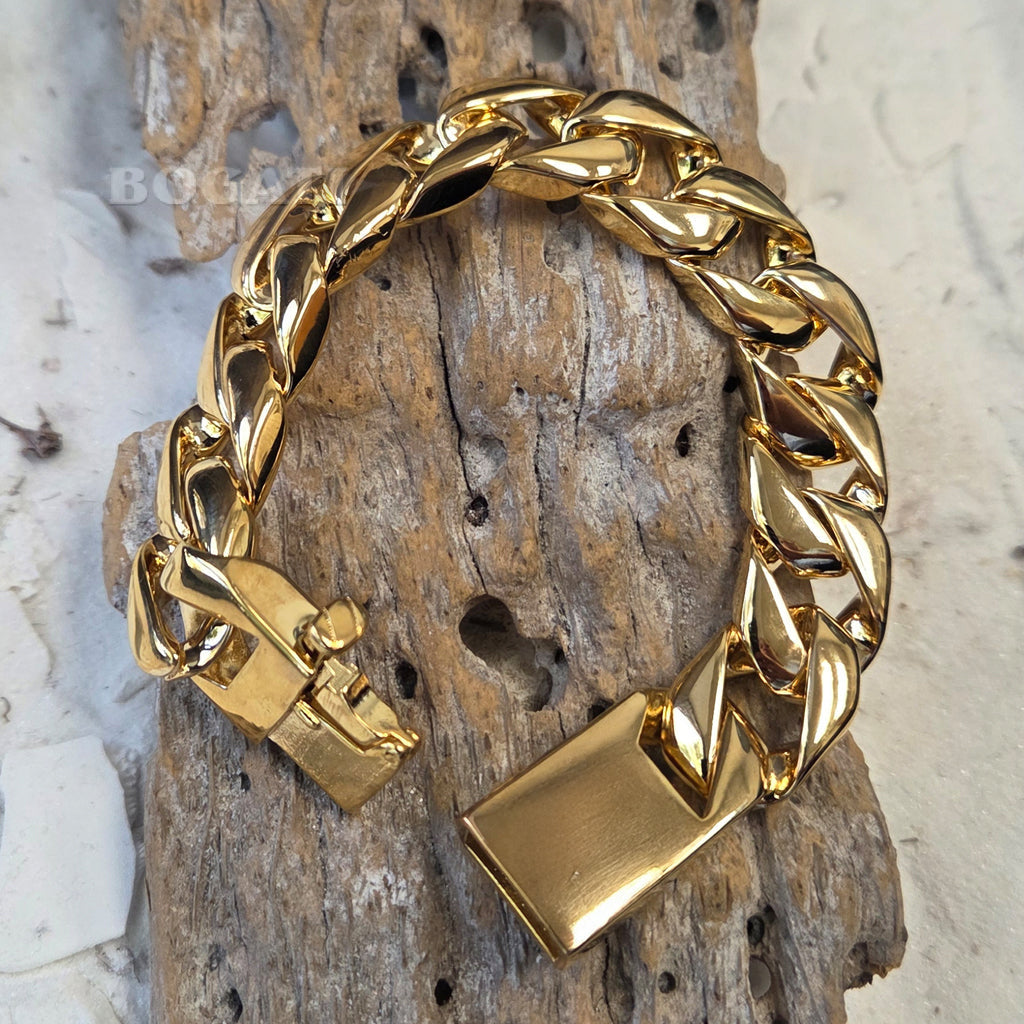Curb Chain Bracelet with Big Links | Bogati Urn Company