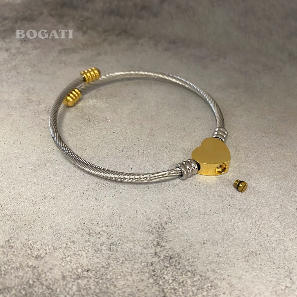 J-Brac-19 Cable Bracelet With Heart