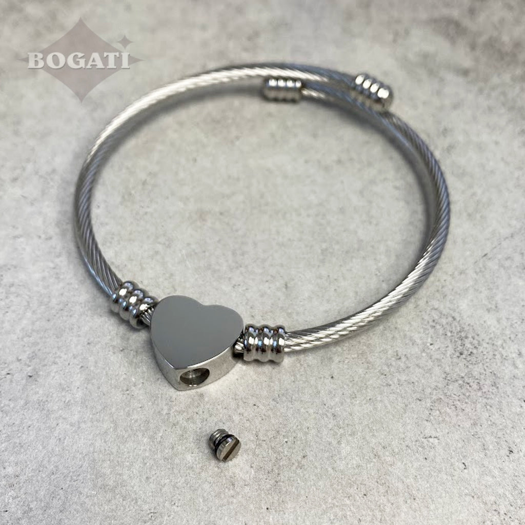 J-Brac-19 Cable Bracelet With Heart