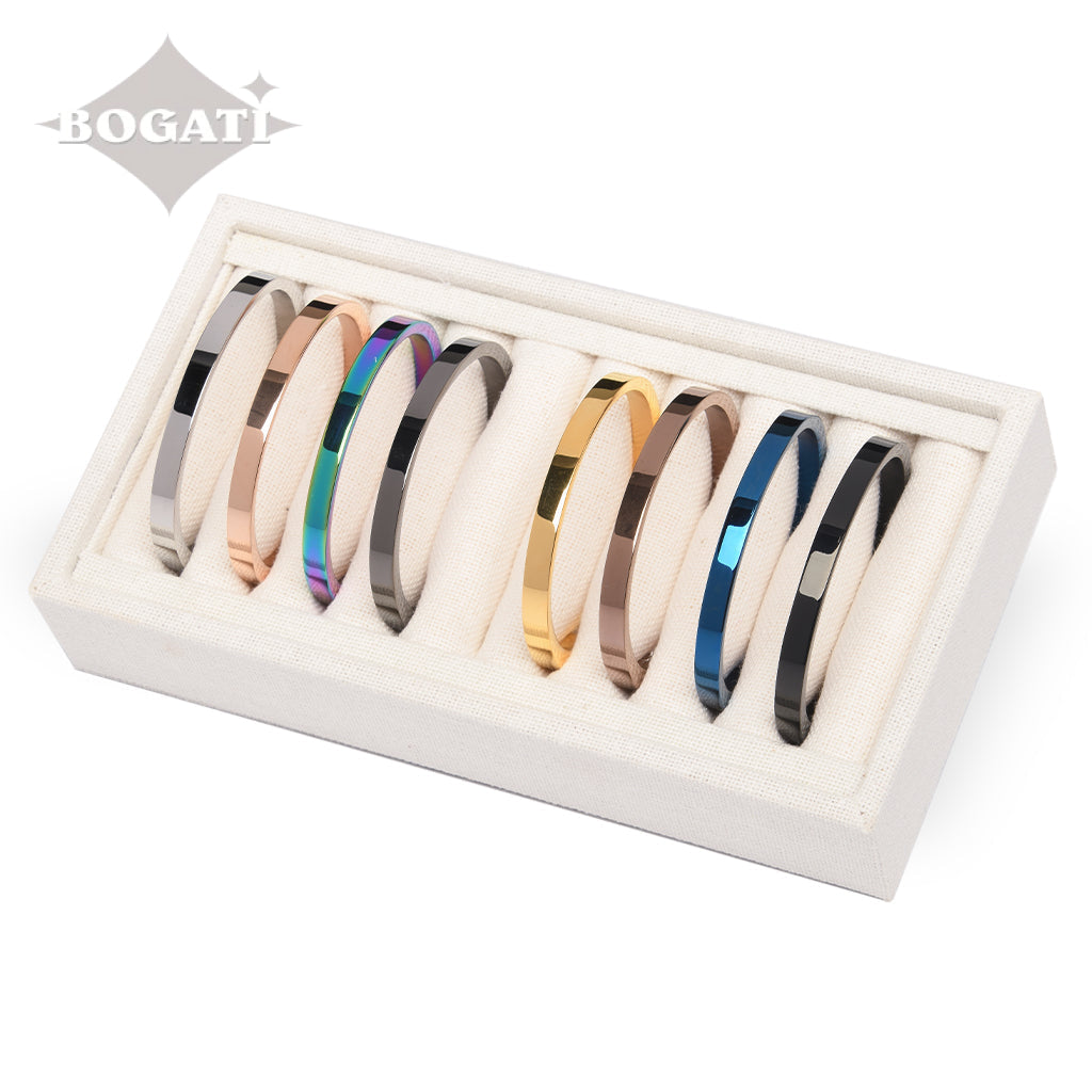 J - Bangle - 02 - Set Of 8 Modern Bangle Bracelets