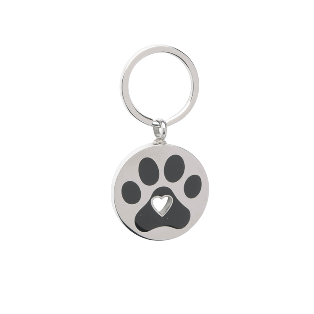 J-132 - Paw Circle with Heart - Keychain