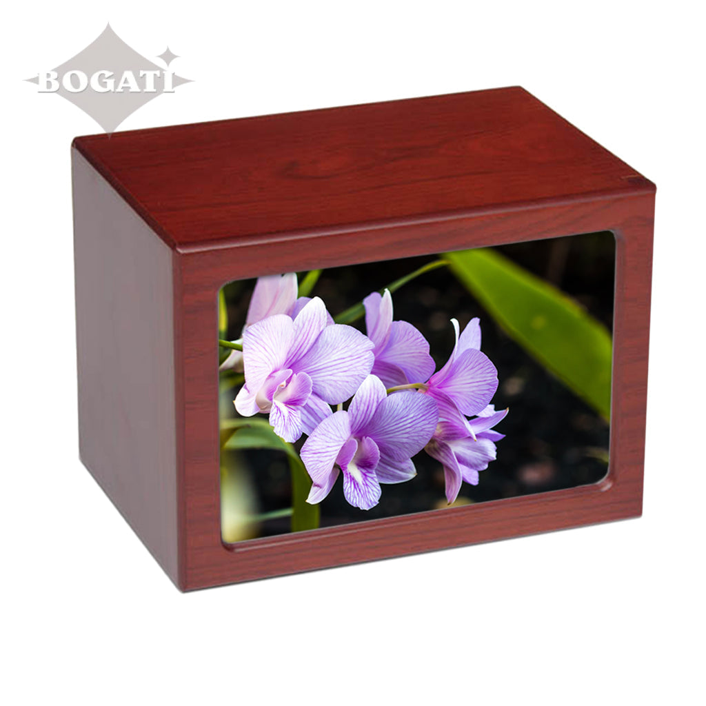 EXTRA LARGE Photo Frame urn PY06 - Purple Flowers