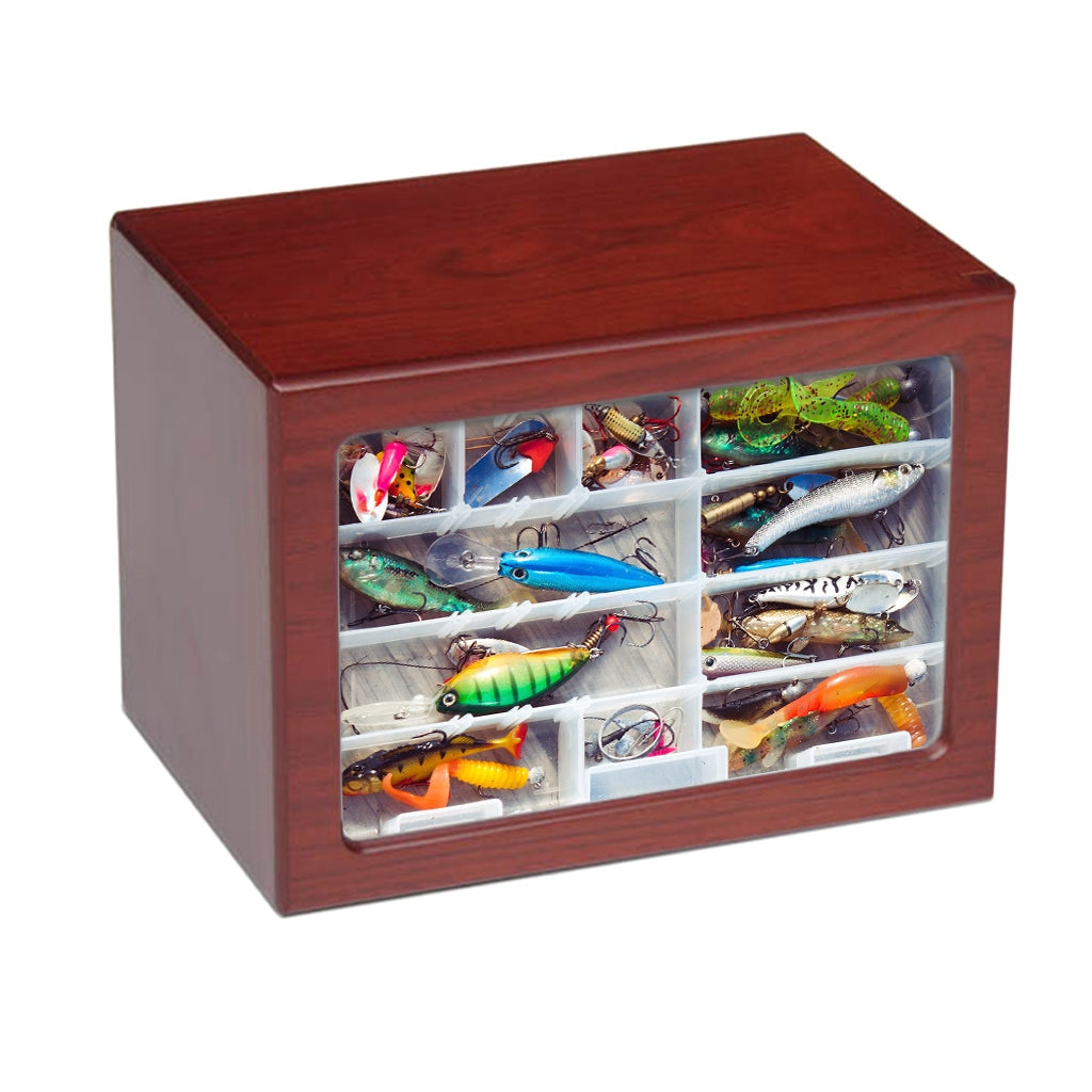 EXTRA LARGE Photo Frame Urn - PY06 - Fisherman Collection: Tackle Box Cherry