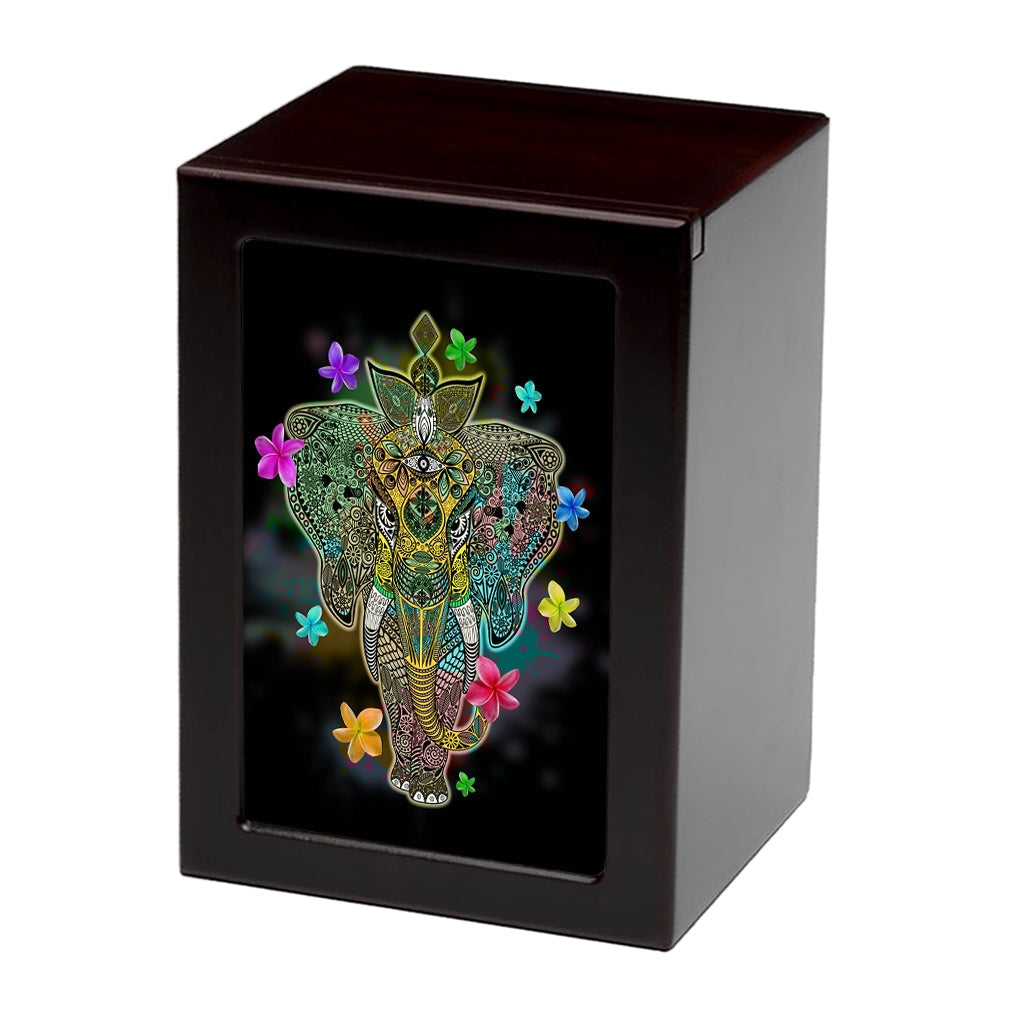 EXTRA LARGE Photo Frame Urn - PY06 - Zentangle Elephant Dark Cherry