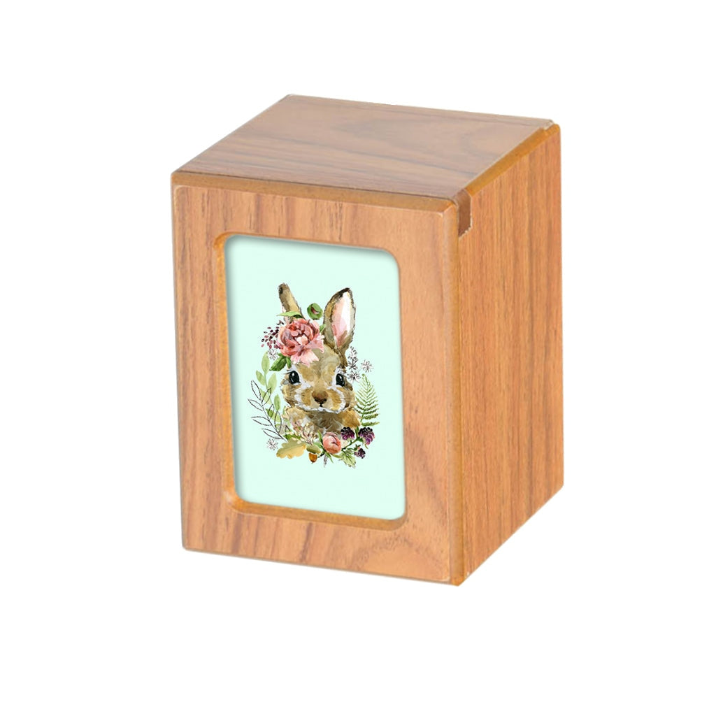 SMALL PY06 Photo Frame Urn - Rabbit & Floral Crown Brown