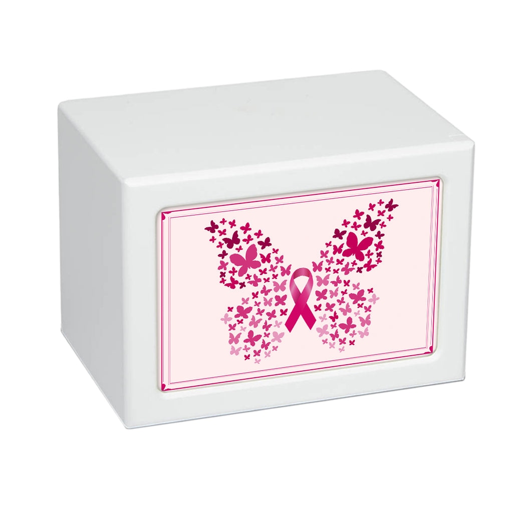EXTRA LARGE PY06 -White- Breast Cancer Awareness Butterfly