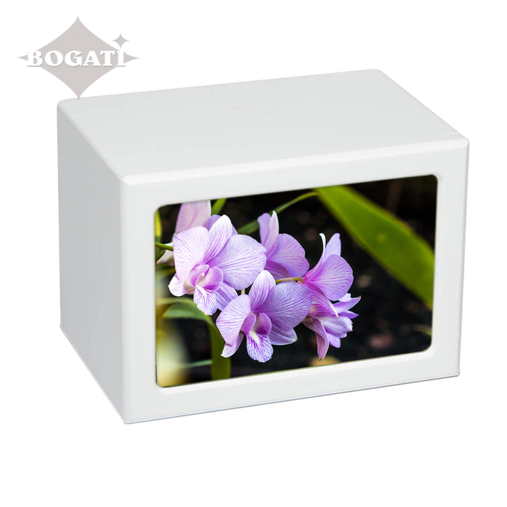 EXTRA LARGE Photo Frame urn PY06 - Purple Flowers